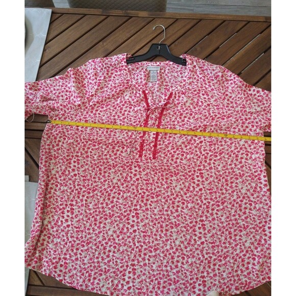 Catherine's flared sleeve Tassel Top 2x Pink Boho Beachy Cottage Core Feminine - Picture 6 of 8